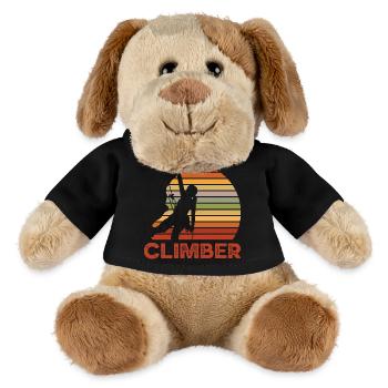 Silhouette rétro du Grimpeur Couchant de Soleil - Chien en peluche Helge MiniFeet® - noir - Devant