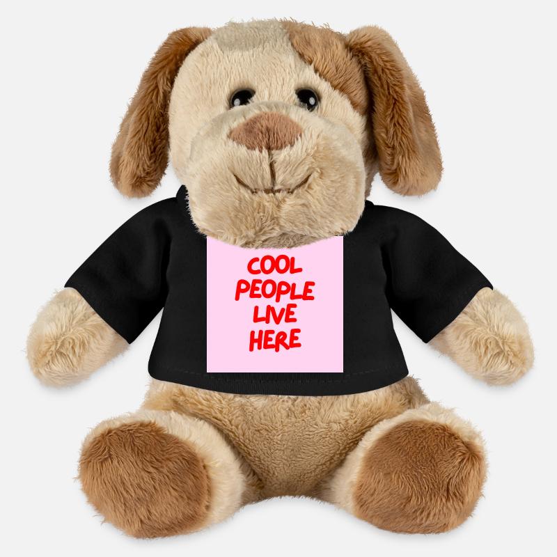 Minimalist COOL PEOPLE LIVE HERE Graphic Tee Desgn - MiniFeet® Dog Helge - black