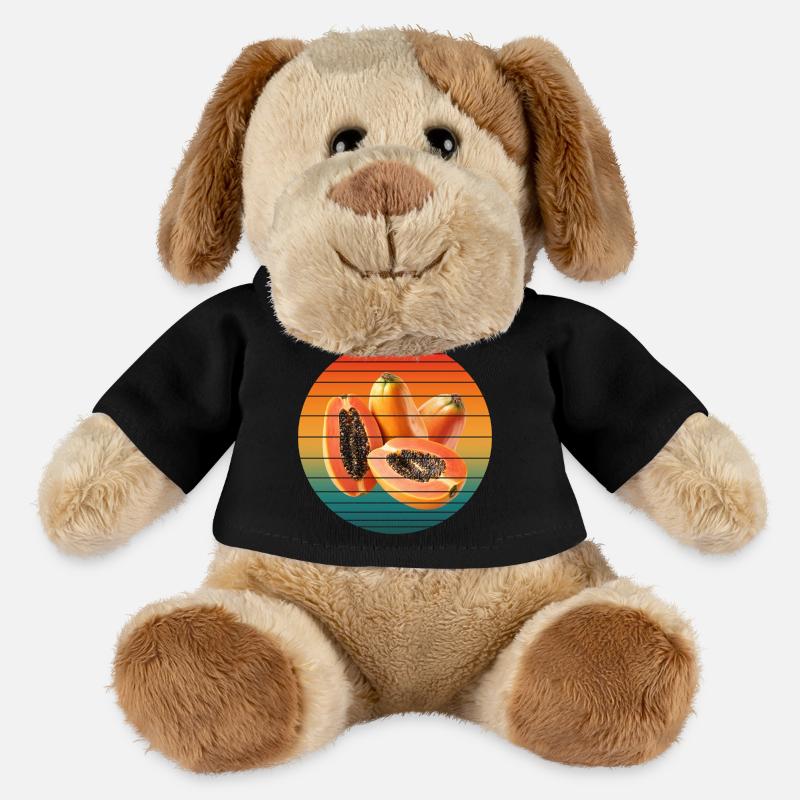 Fruit de papaye - Chien en peluche Helge MiniFeet® - noir