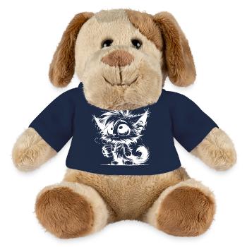 Grands yeux, petite tasse, personnalité énorme - Chien en peluche Helge MiniFeet® - bleu marine - Devant