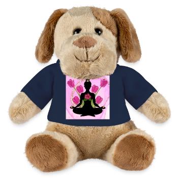 Meditative Silhouette rosa Hibiskus - MiniFeet® Hund Helge - French Navy - Vorne