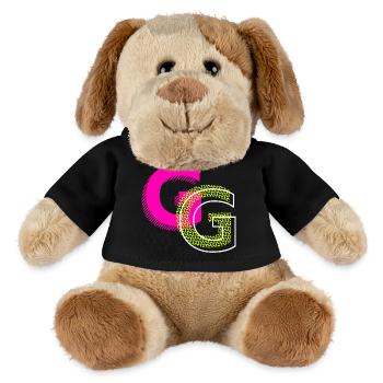 Lettre initiale G - Chien en peluche Helge MiniFeet® - noir - Devant
