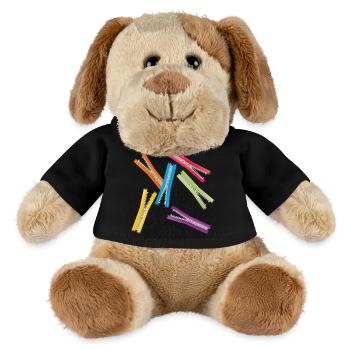 fermetures à glissière ouvertes avec des rubans colorés - Chien en peluche Helge MiniFeet® - noir - Devant