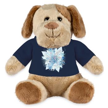 zarter bläulicher Stechpalmenzweig mit Kristallen - MiniFeet® Hund Helge - French Navy - Vorne