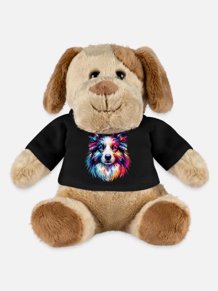 Muselière géométrique moderne pour chien : colley - Chien en peluche Helge MiniFeet® - noir