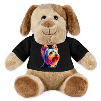 Museau de chien géométrique moderne Yorkshire terrier - Chien en peluche Helge MiniFeet® - noir - Devant