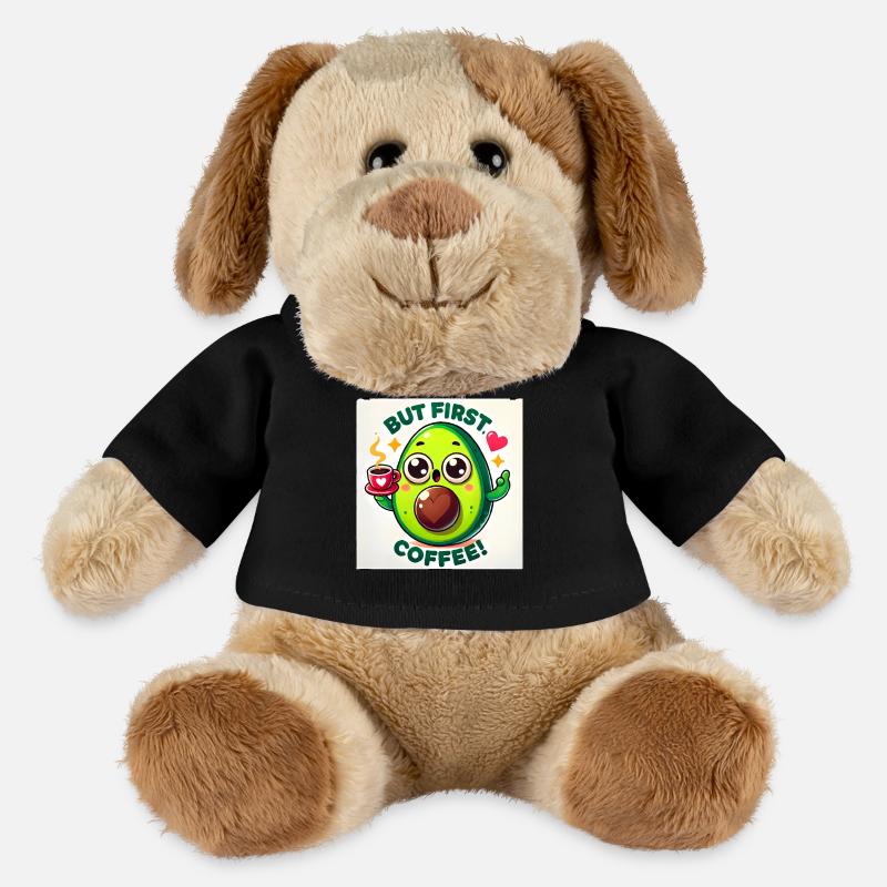 Lustiges Avocado Kaffee Lover Shirt - MiniFeet® Hund Helge - Schwarz