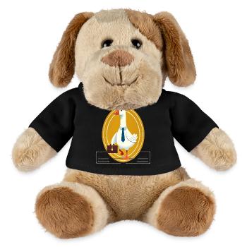Serious Goose en costume avec mallette - Chien en peluche Helge MiniFeet® - noir - Devant