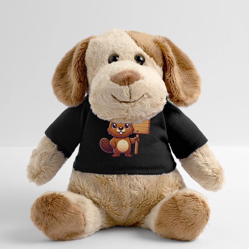 Adorable castor avec conception de panneau vierge Chien en peluche Helge MiniFeet®