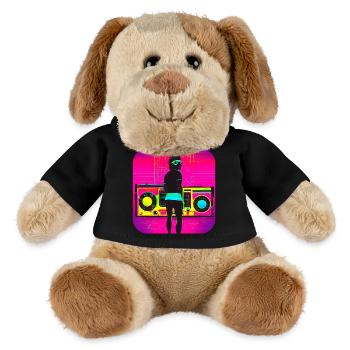Années 80 Radio Rétro Vintage - Chien en peluche Helge MiniFeet® - noir - Devant