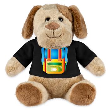 Bunter Retro-Schulranzen für coole Kids - MiniFeet® Hund Helge - Schwarz - Vorne
