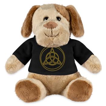 Triquetra noeud celtique Symbole d’art au trait 2 - Chien en peluche Helge MiniFeet® - noir - Devant