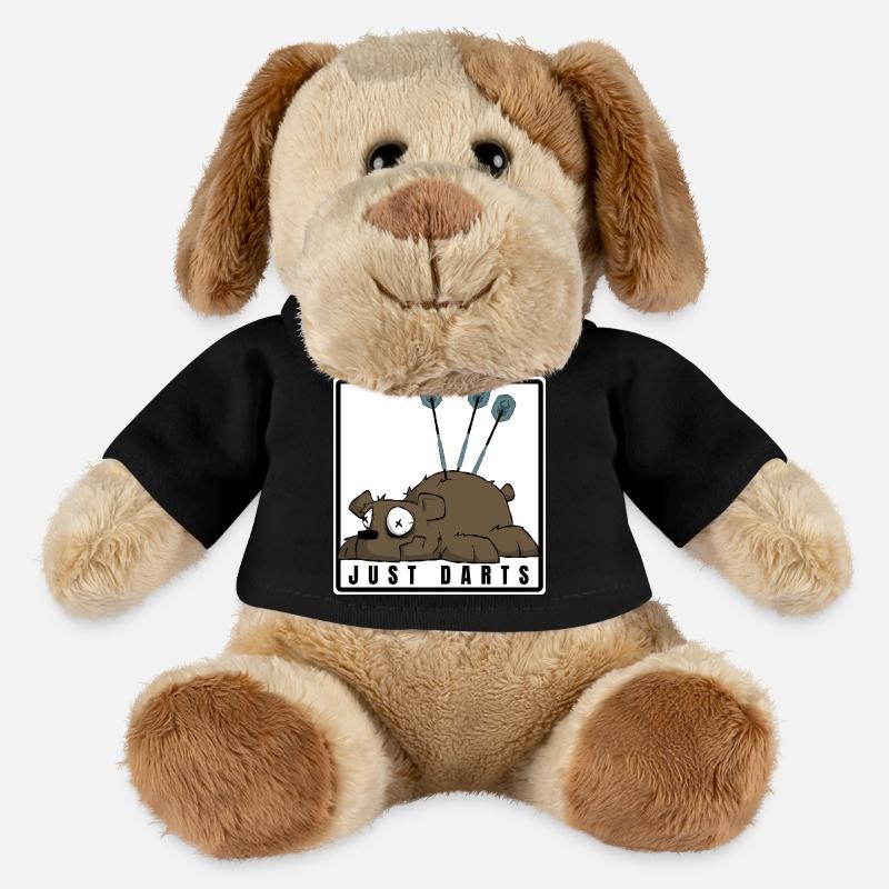 Lustiges Darts Comic Motiv. JUST DARTS - MiniFeet® Hund Helge - Schwarz