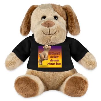 L’odeur du café, c’est le bonheur - Chien en peluche Helge MiniFeet® - noir - Devant
