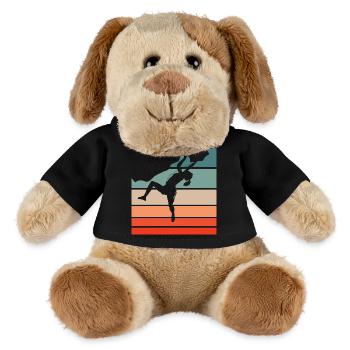 Grimpeuse à rayures rétro Femme de bloc - Chien en peluche Helge MiniFeet® - noir - Devant