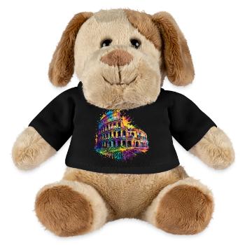 Kolosseum Rom buntes Splash Design Italien - MiniFeet® Hund Helge - Schwarz - Vorne