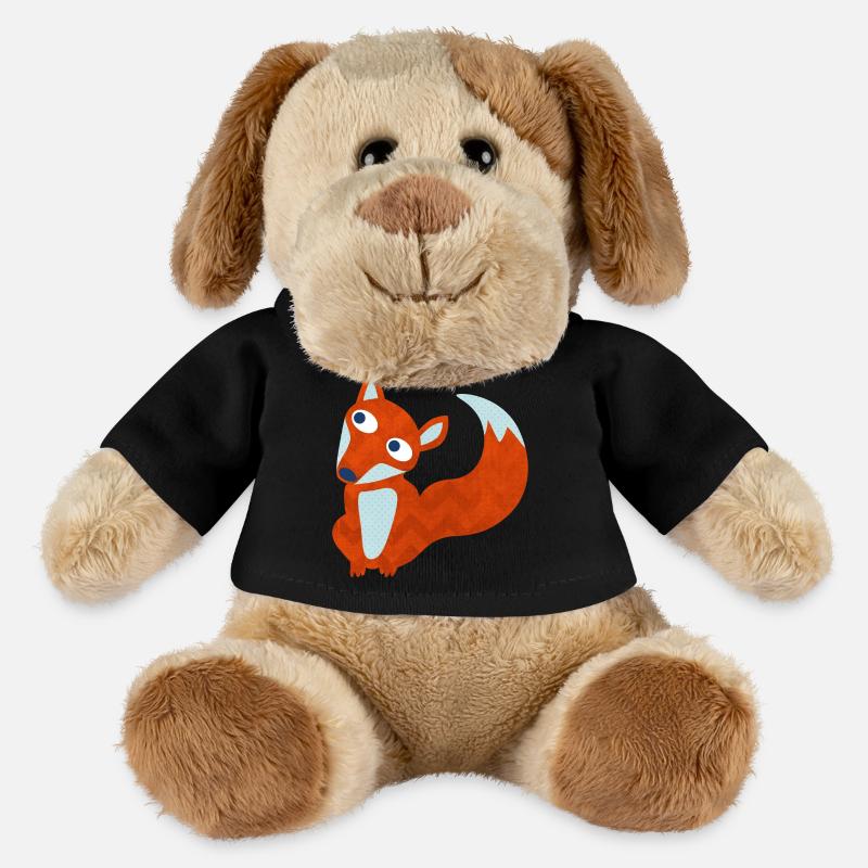 Fuchs Wald Tier Comic schlau cool Kinderzimmer - MiniFeet® Hund Helge - Schwarz