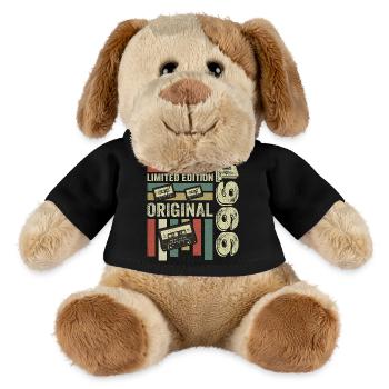 Millésime 1966 - rétro anniversaire disant 1966 - Chien en peluche Helge MiniFeet® - noir - Devant