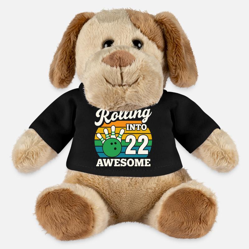 Bowling 22 Birthday Celebration Graphic - MiniFeet® Dog Helge - black