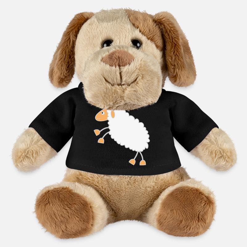 Flauschiges Schäflein Cartoon Design - MiniFeet® Hund Helge - Schwarz