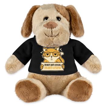 I'm Not Anti-social I'm Anti-stupid - MiniFeet® Dog Helge - black - Front