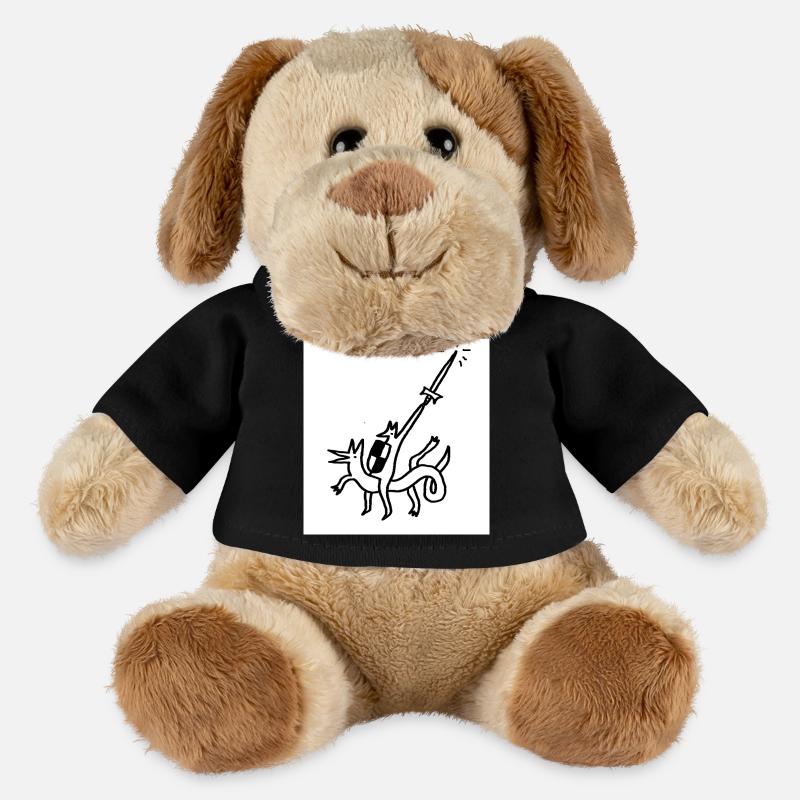 Held_mit_Schwert - Chien en peluche Helge MiniFeet® - noir