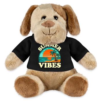 Palmen-Sommer- und Sonnenuntergangsstimmung - MiniFeet® Hund Helge - Schwarz - Vorne