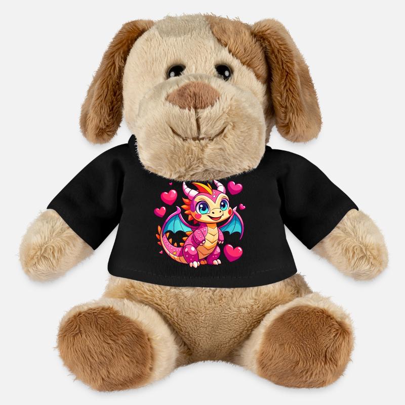 Farbenfroher Drache - MiniFeet® Hund Helge - Schwarz