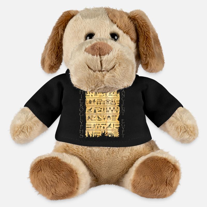 Torn papyri with hieroglyphics - MiniFeet® Dog Helge - black