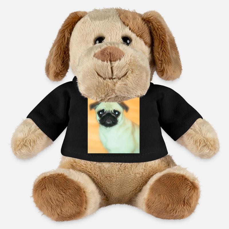 Niedlicher Mops mit Ausdrucksvollblick - MiniFeet® Hund Helge - Schwarz