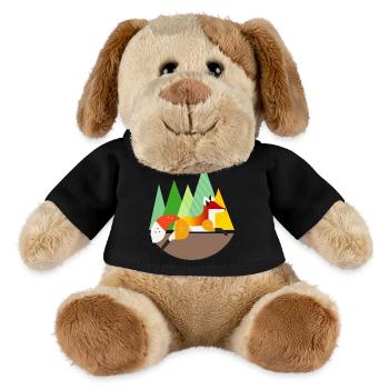 Fuchs Motiv – Ruhe und Natur im geometrischen Stil - MiniFeet® Hund Helge - Schwarz - Vorne