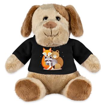 Schlafende Waldtiere – Fuchs, Bär und Waschbär - MiniFeet® Hund Helge - Schwarz - Vorne