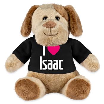 I Love Isaac Pink Heart I Love Isaac - MiniFeet® Dog Helge - black - Front