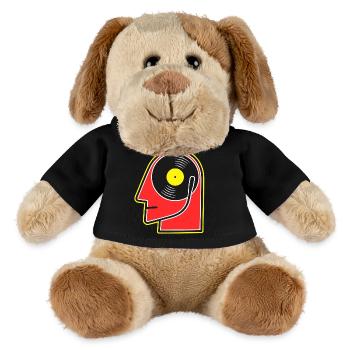 Vinyl Album Head Cartoon Portrait - MiniFeet® Dog Helge - black - Front