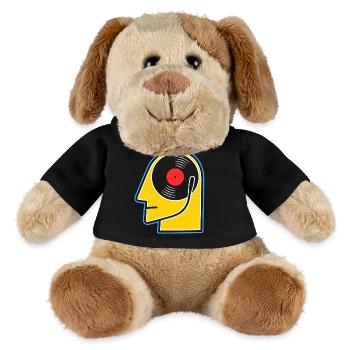 Vinyl Album Head Cartoon Portrait - MiniFeet® Dog Helge - black - Front