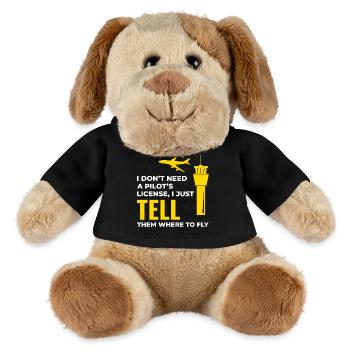 Air Traffic Controller ATC Aviation Humor Airplane - MiniFeet® Dog Helge - black - Front