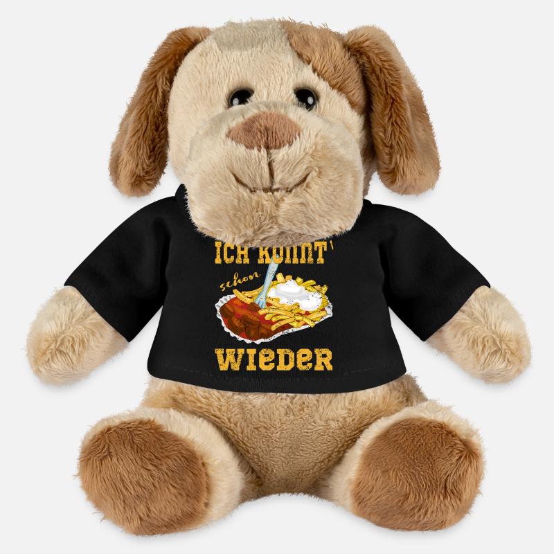 Currywurst Pommes in der Schale - MiniFeet® Hund Helge - Schwarz