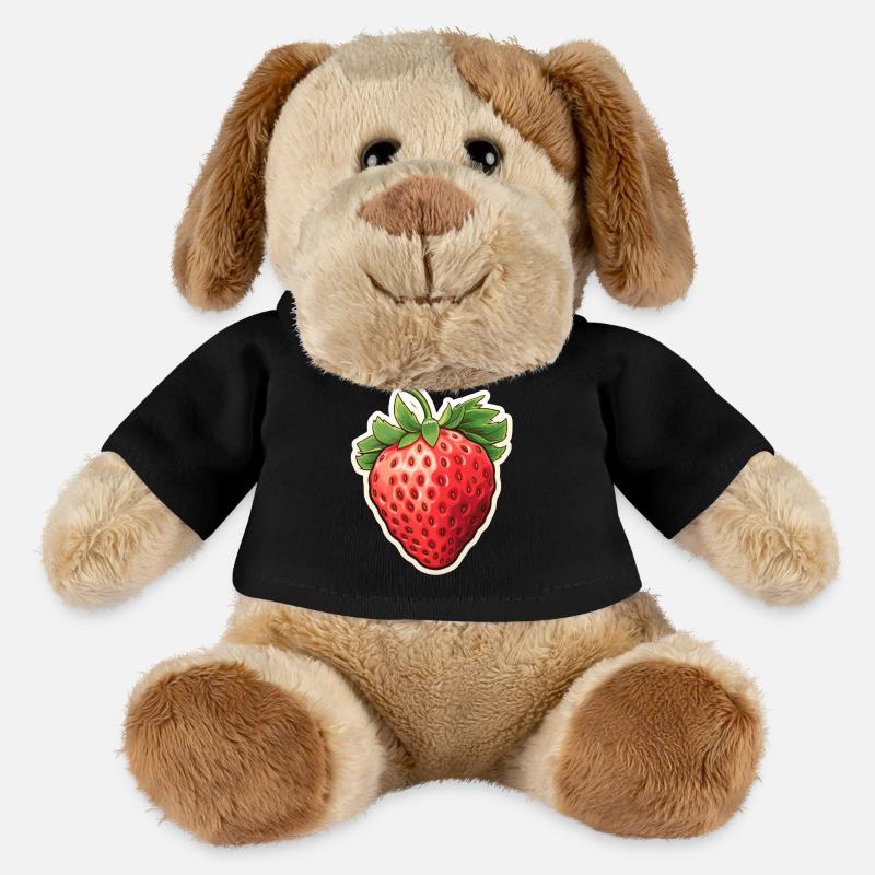 Erdbeere Einzelfrucht - MiniFeet® Hund Helge - Schwarz