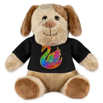 Arc en ciel pailleté cygne mère - Chien en peluche Helge MiniFeet® - noir - Devant