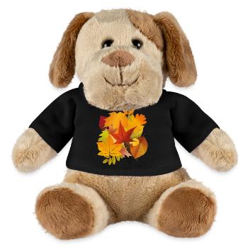 Feuilles d’automne - Chien en peluche Helge MiniFeet® - noir - Devant