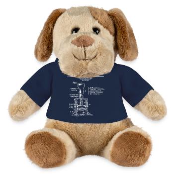 Plan de brevet de tampon vintage autoencré - Chien en peluche Helge MiniFeet® - bleu marine - Devant