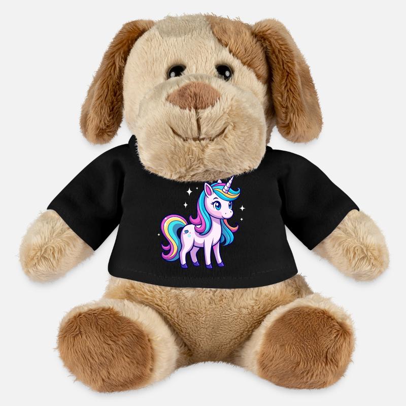 Süßes Regenbogen-Einhorn - MiniFeet® Hund Helge - Schwarz