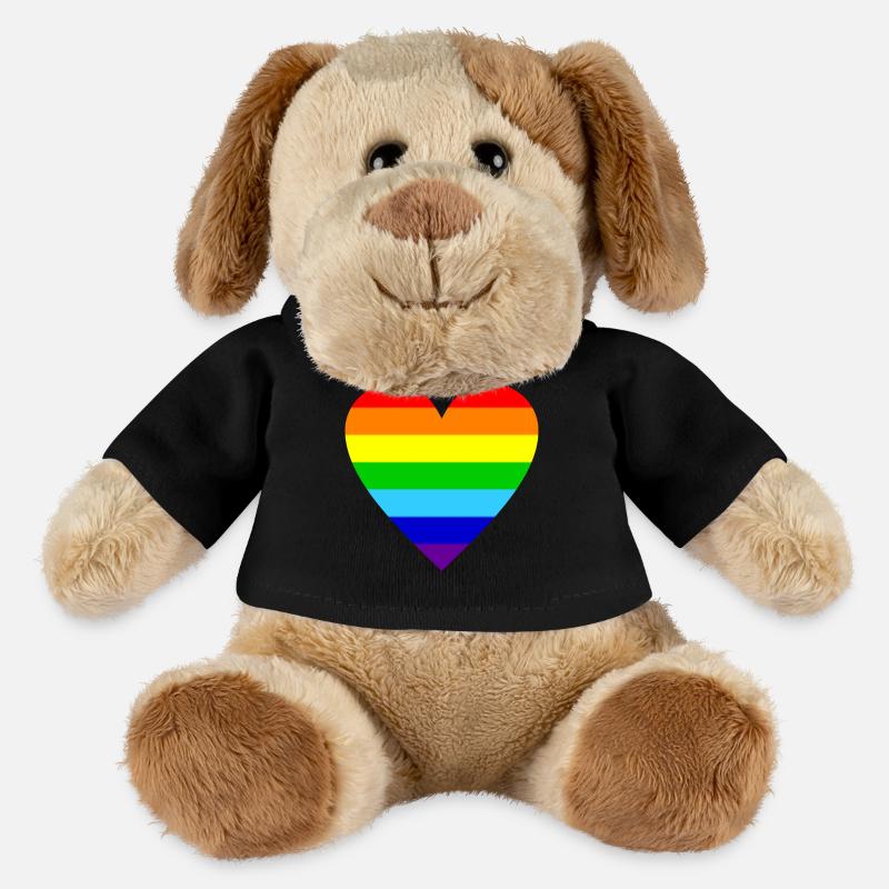Herz Regenbogen Farben bunt - MiniFeet® Hund Helge - Schwarz