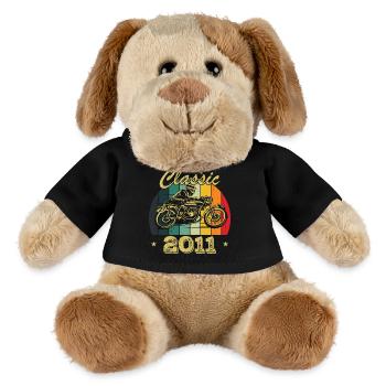 Klassisches Vintage-Geburtstagsgeschenk aus dem Jahr 2011 - MiniFeet® Hund Helge - Schwarz - Vorne