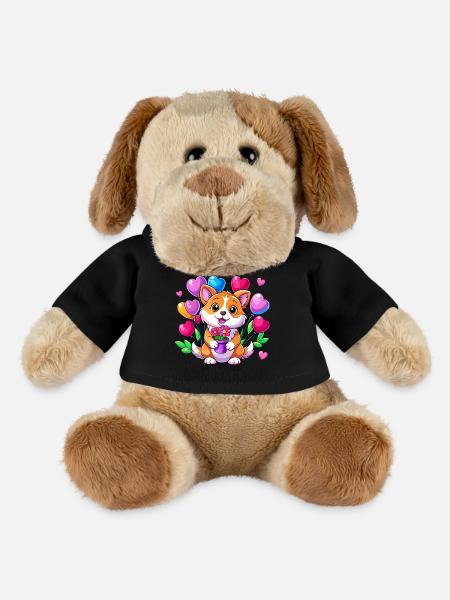 Dog with colorful balloons - MiniFeet® Dog Helge - black