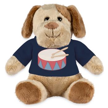 Cartoon Trommel mit Dreiecksdekor - MiniFeet® Hund Helge - Hellgrün - Vorne