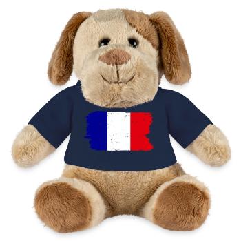 Bleu Blanc Rouge Pinceau Drapeau - Chien en peluche Helge MiniFeet® - vert clair - Devant