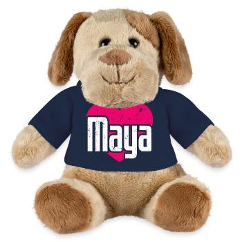 I Love Maya Pinkes Herz Ich liebe Maya - MiniFeet® Hund Helge - Hellgrün - Vorne