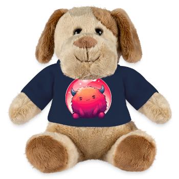 Dégradé du visage de monstre duveteux - Chien en peluche Helge MiniFeet® - bleu marine - Devant