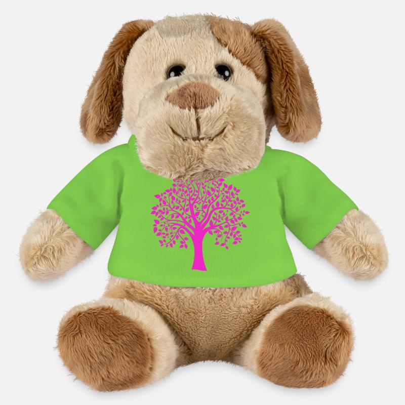 Rosa Jumbo-Baum-Muster-Silhouette - MiniFeet® Hund Helge - Hellgrün